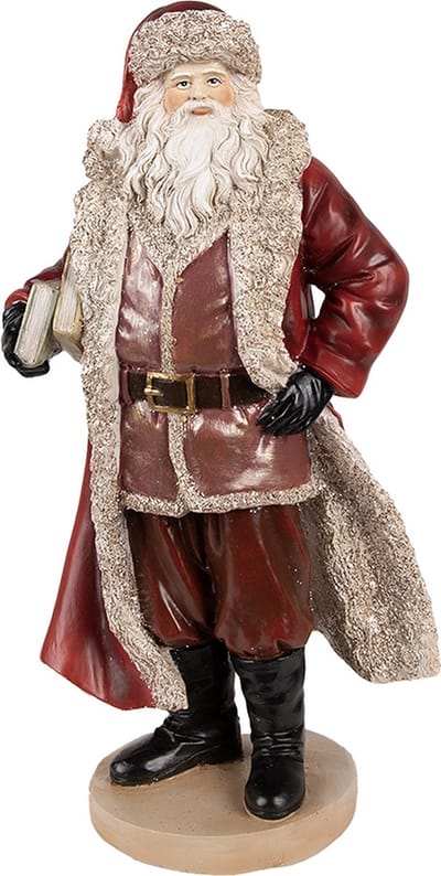 Clayre & Eef Beeld Kerstman 33 cm Rood Polyresin