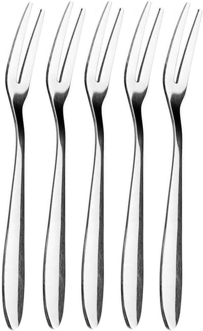 Set van 5 RVS Cocktail- en Dessertvorken voor Appetizers en Fruit, 13 cm - Perfect voor Feesten en Reizen