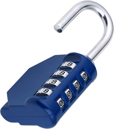 Cijferslot - Combinatieslot Hangslot - Kluisjes Afsluiten - 4-Cijferige Combinatie - Standaard Maat - Blauw