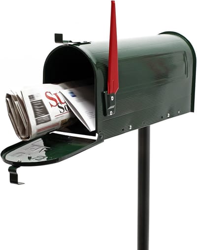 Amerikaanse brievenbus - Postbox met voet - Post ontvangen - Inclusief standvoet - 48 cm hoog - Groen