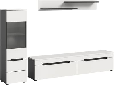 Canu wandkast C7 systeem inclusief verlichting wit, donkergrijs.