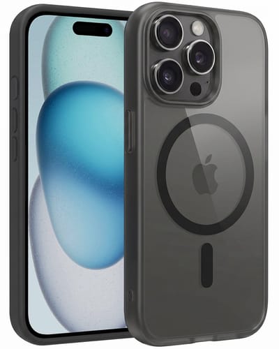 Hoesje - Geschikt voor Apple iPhone 15 Pro - Magsafe Compatible - Sterk & Shockproof - Back Cover - Telefoon Hoes Shockproof - Shock Proof Case - Telefoonhoes - Zwart