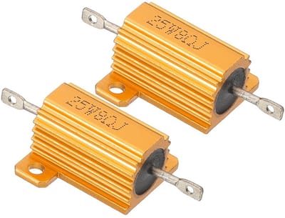 2x 25W 8 Ohm Belastingsweerstand met Aluminium Behuizing - Schroefbevestiging 5% Tolerantie