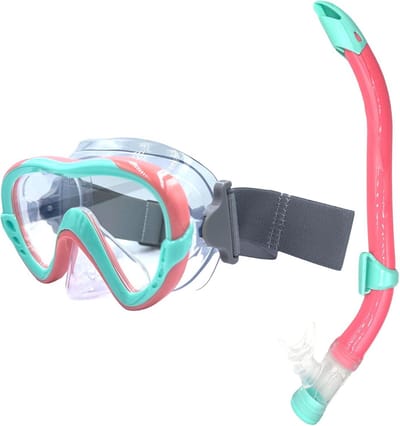 EasyDive Children's Snorkel Snorkel Set with Elastic Band Anti-Fog Diving Goggles Dry Silicone Material Snorkel Set for Boys and Girls