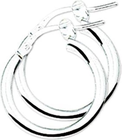 The Jewelry Collection Oorringen Ronde Buis - Zilver