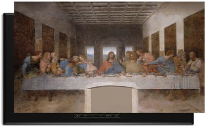 KitchenArt - Laatste avondmaal – Inductie Beschermer - 90x50 cm - Kookplaat Beschermer - Luxe Afdekplaat Inductieplaat - Anti-slip & Oprolbaar - Beschermmat Inductiekookplaat