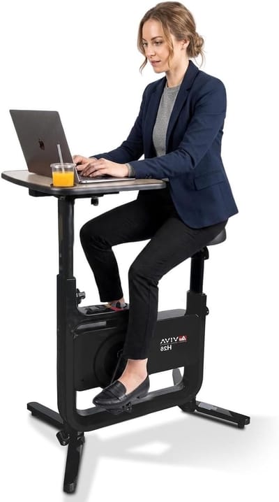 Bureaufiets Hometrainer - Fitnessbike Kantoor - Actief Werken - 8 Weerstandsniveaus - 80 x 50 x 121 cm - Zwart