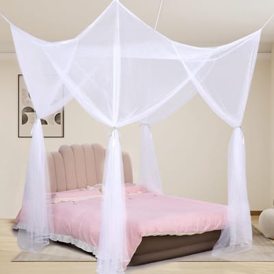 Muggennet voor Bed met Frame, Ideaal voor Kinderen en Volwassenen, Bescherming tegen Insecten en Allergieën