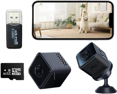 Draadloze Camera - Mini Beveiliging - Binnen Bewaken - Bewegingsdetectie - 1080p Full HD - Zwart