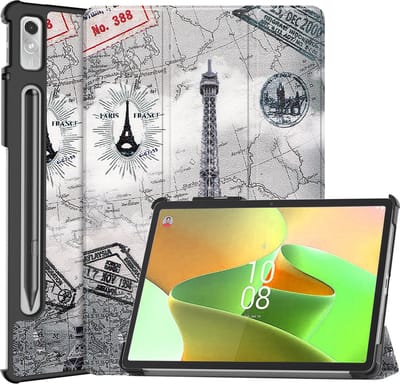 Hoesje Geschikt voor Lenovo Tab P11 Pro - Dun & Stevig - Trifold Bookcase - Hard Cover Case - Met Uitsparing Geschikt voor Lenovo Pen - Hardcover Book - Tablet Hoes - Eiffeltoren