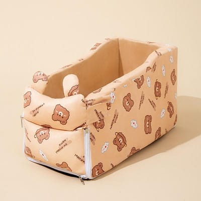 Nouveau siège de voiture pour chien avec contrôle central, tapis de voiture imperméable pour animaux de compagnie, siège de sécurité pour chat, fournitures pour animaux de compagnie 42*20*22cm brown