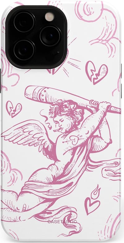 Casetastic Hoesje Geschikt voor Apple iPhone 13 Pro Max Magsafe - Stijlvolle Beschermende Duo-layer Case - Engel Roze Liefde