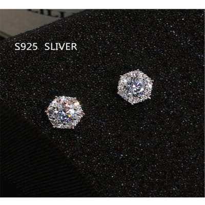 Modieuze oorbellen met zirkonia van sterling zilver, damessieraden, accessoires met zirkonia, hypoallergeen, superglanzende oorbellen. black