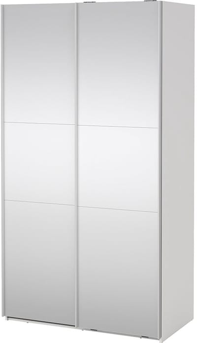 Como schuifdeurkast 2 deuren met spiegel 120x220cm wit.