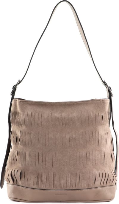 FREDsBRUDER Leren Schoudertas Rigla Hobo Soft Taupe Lichtbruin