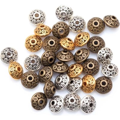 100 stuks antieke Tibetaanse losse afstandskralen voor doe-het-zelf sieradenarmband maken beige