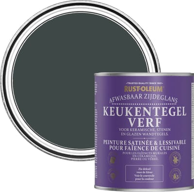 Rust-Oleum Zwart Keukentegelverf Zijdeglans - Zwart Zand 750ml