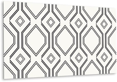 Tulup PVC Wandpaneel - Geometrische Lijnen Vinyl Wandpaneel - 100 cm x 50 cm - Zwart Vinyl Wandbekleding - 1 stuk - Wandpaneel Zelfklevend - Mozaïek Muurpaneel - Vinyl Wandpaneel - Plaktegels Keuken en Badkamer