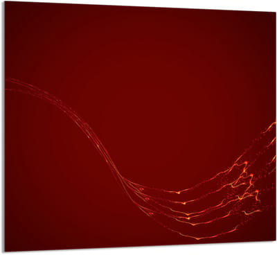 TMK ArtDeko Serie - Glazen Keukenpaneel - 65x60 cm - Rood