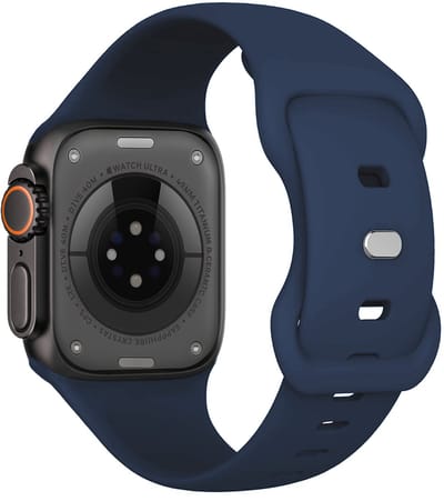 Bandje Geschikt voor Apple Watch Ultra 1, 2, 3 (49 mm) Bandje Siliconen Horloge Band Verstelbaar - Smartwatch Bandje Siliconen - Donkerblauw