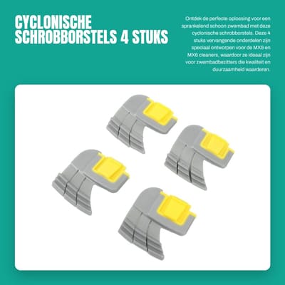 Dailygoods- Schrobborstels Duurzaam - Vervangende Onderdelen - Cyclonisch - Voor MX8/MX6 - Sterk Schrobben - Verbeterde Werkefficiëntie - Zwembadborstels
