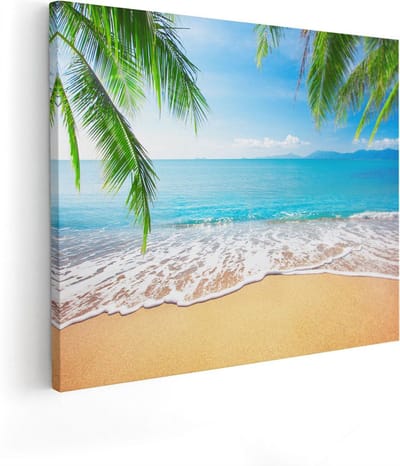 Artaza Canvas Schilderij Zeezicht - 50x40 cm - Wanddecoratie Strand - Muurdecoratie Woonkamer - Kamer Accessoires Tropisch