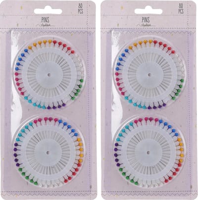 Elegance Spelden met parel kop/kopspelden/naaispelden - 3.6 cm - gekleurd - 160x stuks - hobby spelden