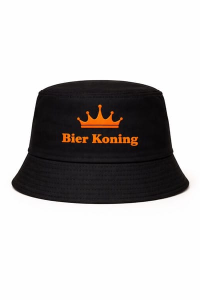 Buckethat - Zwart - Bier Koning - One Size