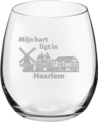Gegraveerde Drinkglas 39cl Haarlem