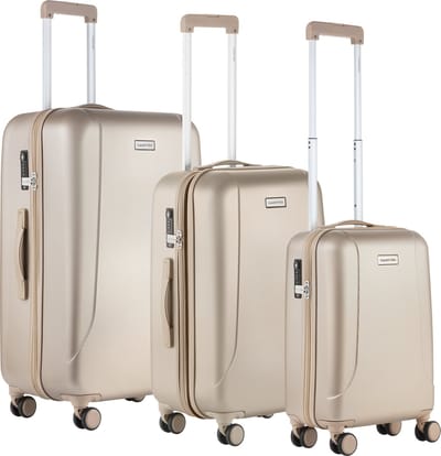 CarryOn Skyhopper Kofferset 3dlg – Trolleys met TSA-slot en Dubbele wielen - Champagne