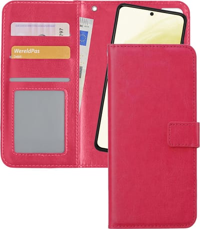Hoesje - 2 in 1 - Geschikt voor Samsung Galaxy S21 - Met Uitneembare Hard Cover - Bookcase - Wallet Case - Met Pasjeshouder - Book Case - Uitneembaar - Pashouder - Kunstleer - Telefoonhoesjes - Donkerroze
