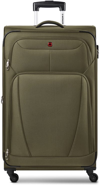 Wenger Beaumont Trolley met 4 wielen XL 87 cm, speciale maat met uitbreidingsplooi - Zachte bagage - Combinatieslot - olive