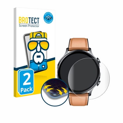 BROTECT - Screenprotector voor NONGAMX Smartwatch 1.39" - Folie Beschermfolie transparant volledig dekking - 2 Stuks