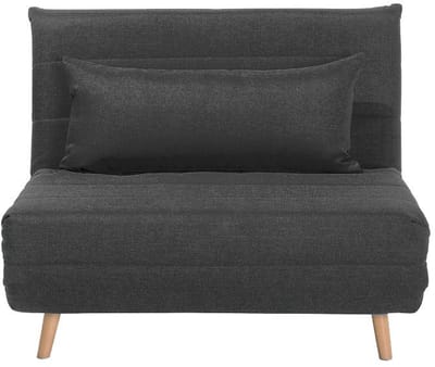 SETTEN - Slaapbank 1-zit - Donkergrijs - Polyester