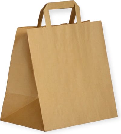 Kraft Tas - (M) Medium - 50 Stuks - Bruin - Papieren Tassen - Bruin - Met Handvat - Draagtas - Hoogwaardige Kwaliteit - 26+19x25 cm - Cadeau Tas - Eco-vriendelijk - Ideaal voor Geschenken - Hoogwaardig Natron Kraft Papier