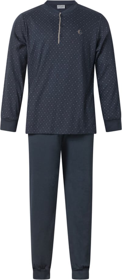 Gentlemen - aangeruwde heren pyjama 114276 - extra dik - knoophals - maat L