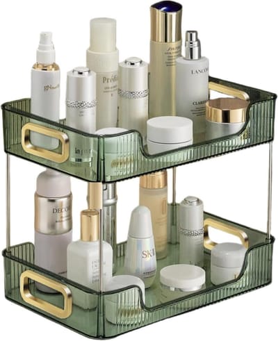 Badkamer Counter Organizer - Cosmetische Make-up Opslag - 2 Stuks - Groen