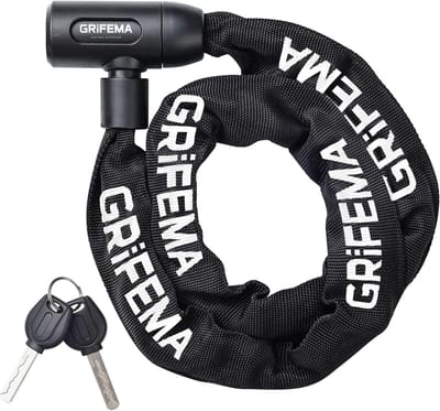 SnelShoppen - Fietsslot met Sleutel, Kettingslot 120 cm voor Fietsen, Motorfietsen en Scooters, Zwart, Waterdicht en Roestbestendig