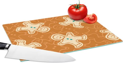 Glazen Snijplank - 28x20 - Patronen - Gingerbread - Koekjes - Snijplanken Glas