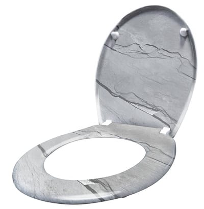 Toiletbril toiletafdekking verlagen automatische reductie met de automatische verlaging en softclose, universele maat toiletzitje gemaakt van harde plastic cloters gemaakt van thuroplast (marmer)