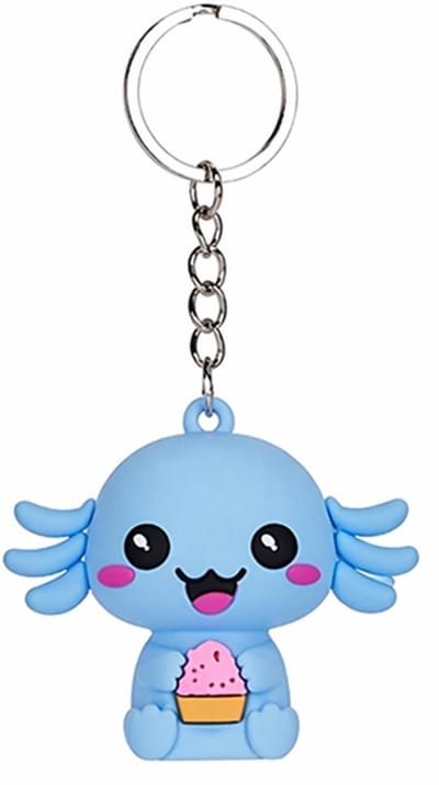 Kawaii Kuties 3D Axolotl Sleutelhanger – Blauw Cupcake – Snaxolotyl Series – Cute Aesthetic Axolotl Charm Keychain 6 cm – Cadeau