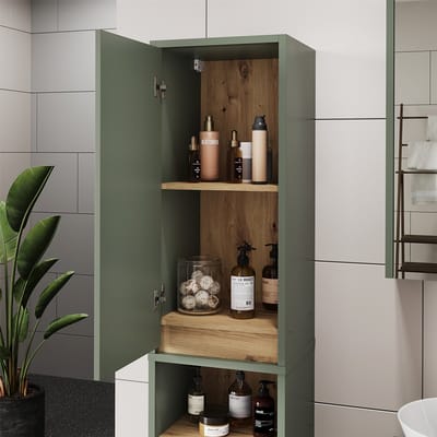Vicco Viola Hoge kast – 38 x 170 cm met 2 deuren Groen/Kunstzinnig