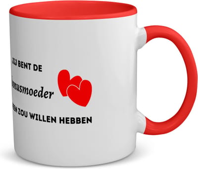 Akyol - jij bent de bonusmoeder die iedereen zou willen hebben koffiemok - theemok - rood - Moeder - geweldige mama - liefste bonusmoeder - verjaardag - cadeau - kado - bedankje - geschenk - 350 ML inhoud