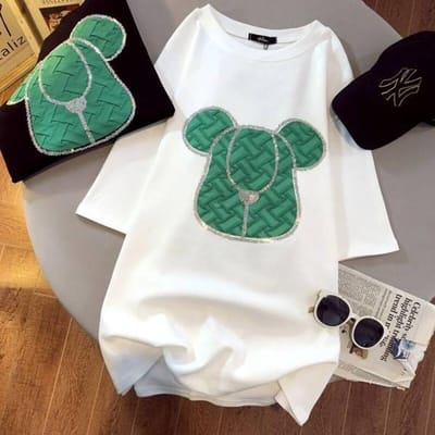 T-shirt à Manches Courtes en Coton Pur avec Incrustation Diamant d'Industrie Lourde pour Femmes, Nouveaux Vêtements de Printemps, Grande Édition, Haut à Manches Courtes de Longueur Moyenne XXL blanc