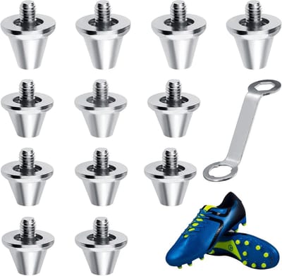 Compatibele Football Screw Dolls met Reserve Pins, Set van 12, 11 mm en 13 mm, Inclusief Stud Wrench voor Voetbalschoenen, Vervangcaps voor Optimale Grip en Prestaties