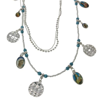 Behave - Lange ketting met bedeltjes van heiligen - 88,5 cm