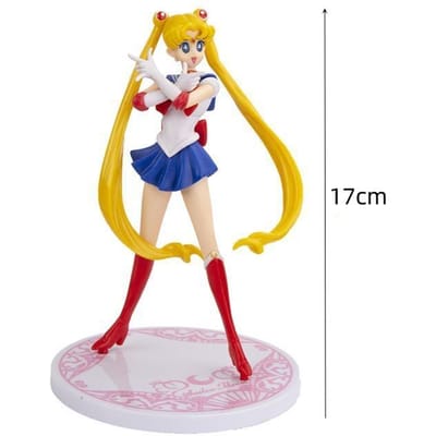 17cm Cartoon schattig meisje Sailor Moon Anime Figuur PVC Actie Anime Figuur Model Kawaii Poppetje Desktop Ornamenten