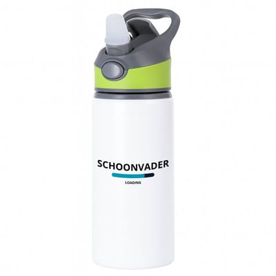 Hacebo® - schoonvader loading waterfles met rietje groen - Papa - ochtendkoffie laden - vader cadeautjes - vaderdag - verjaardagscadeau - verjaardag - cadeau - geschenk - kado - gift - vader artikelen - water fles - 650ML