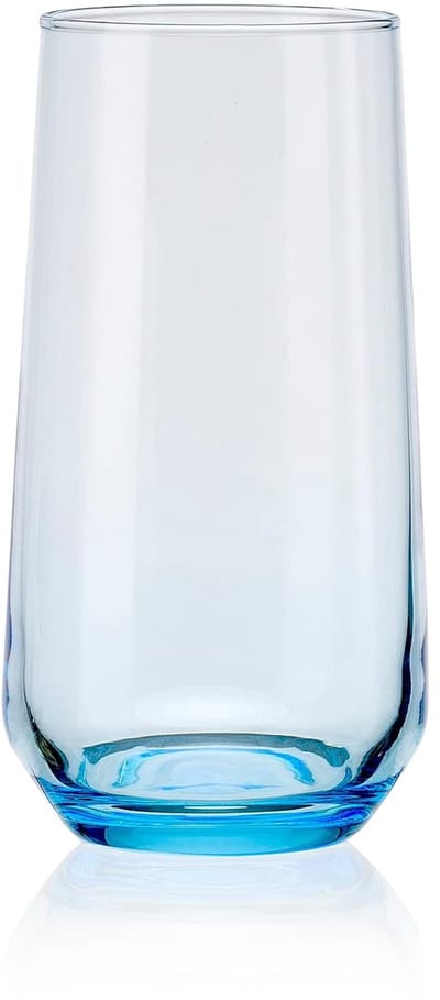Pasabahce Allegra – Blauwe Longdrinkglazen – Set van 3 – 470 ml – Stijlvolle glazen – Vaatwasserbestendig