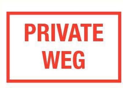Private weg bord - kunststof 400 x 250 mm